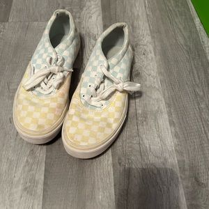 Pastel rainbow checker vans girls size 4